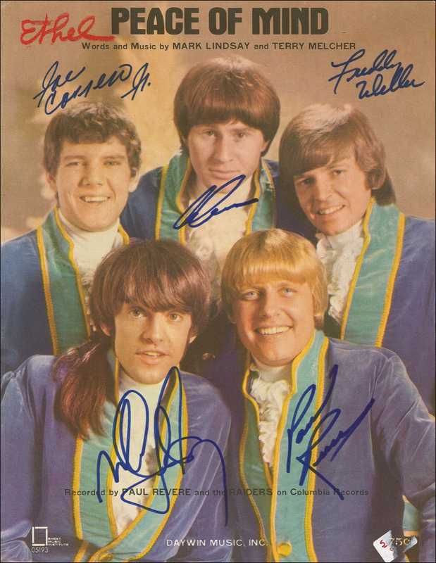 Lot 807 Paul Revere and the Raiders Sheet Music