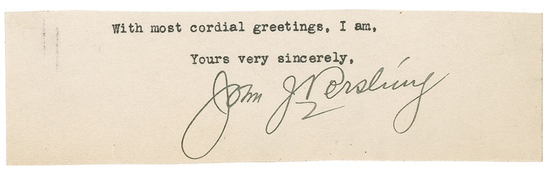 Lot 394 John J. Pershing Signature