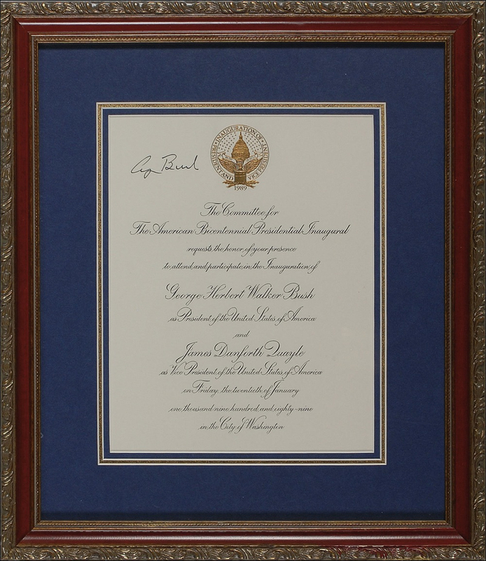 Lot 13 George Bush Invitation