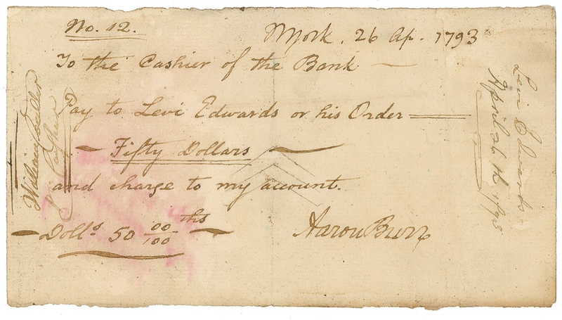 Lot 196 Aaron Burr Check