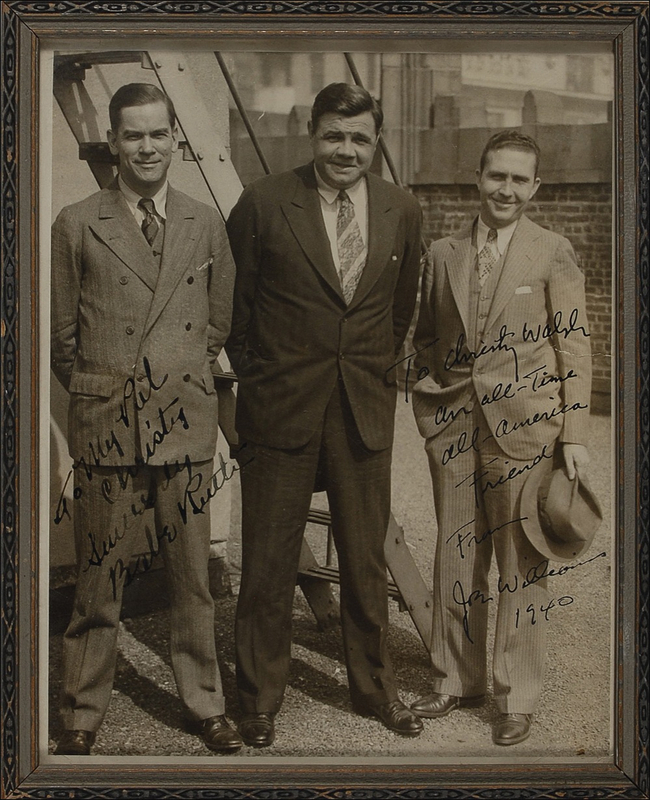 Lot 1294 Babe Ruth: Ruth signs for his super-agent Christy Walsh
