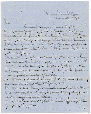 Lot #117 Franklin Pierce and Jefferson Davis: The US president and the future president of the CSA dismiss an eccentric and insubordinate Army surgeon - Image 1