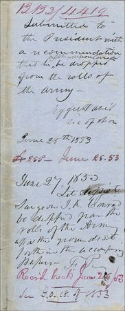 Lot #117 Franklin Pierce and Jefferson Davis: The US president and the future president of the CSA dismiss an eccentric and insubordinate Army surgeon - Image 2