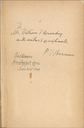 Lot #873 P. T. Barnum: Barnum signs his autobiography - Image 1