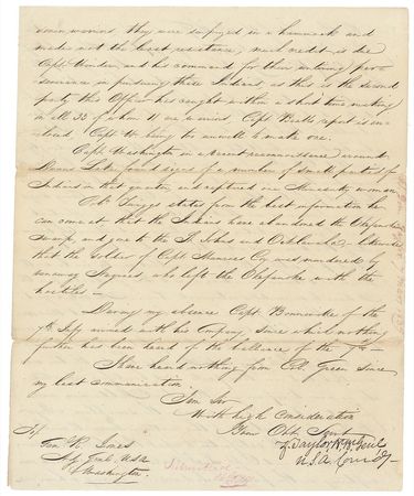 Lot #157 Zachary Taylor: ?Old Rough and Ready,? engaged in the Seminole Wars, looks to strengthen four posts following a recent attack: ?Some runaway Negroes together with a few Indians have of late infested the neighbourhood? - Image 4