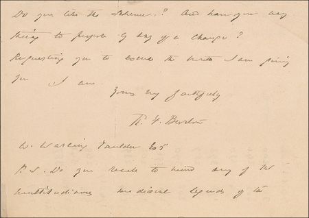 Lot #195 Richard Francis Burton: The English translator of ?The Arabian Nights? looks for more ancient tales of swordsman and legends - Image 3