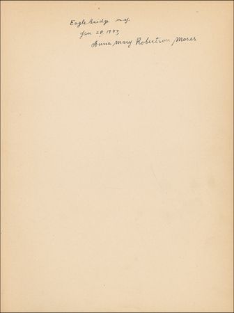 Lot #590 Grandma Moses: Signed in full, ?Anna Mary Robertson Moses? - Image 1