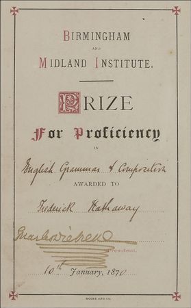 Lot #540 Charles Dickens: Dickens signs a certificate for ?proficiency in English Grammar & Composition? - Image 2