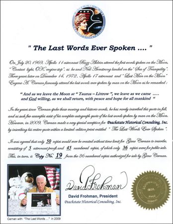 Lot #433 Apollo 17: Gene Cernan 