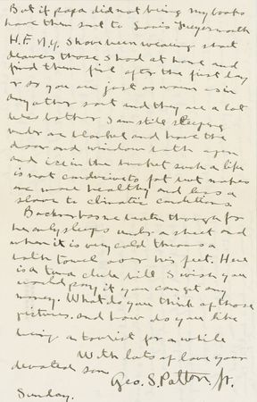 Lot #390 George S. Patton: Patton mentions his future wife as he writes his mother from West Point - Image 3