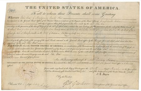 Lot #1 John Quincy Adams Signed Document