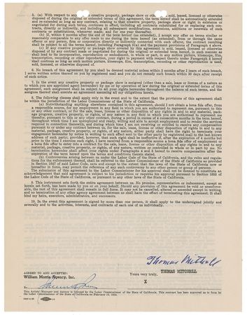 Lot #957 Gone with the Wind: Thomas Mitchell Signed Document - Image 2