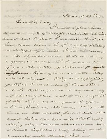 Lot #355 Richard S. Ewell: Gettysburg?s controversial general makes a vow to his future wife: ?How gladly I would shield your son from any danger that may be in the future!? - Image 1