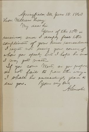 Lot #92 Abraham Lincoln: Shortly after capturing the Republican nomination, Lincoln tells an old Vermont colleague, ?If you come West, as you propose, do not fail to pass this way? - Image 2