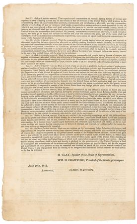 Lot #102 James Monroe: During the War of 1812, Monroe enlists the ?Madison? and her privateers to take on the British Navy - Image 4