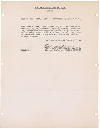 Lot #231 Father Divine: “It pays to keep ME in remembrance at ALL times, and to trust in MY Everlasting Name” - Image 2