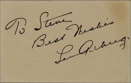 Lot #1213 Lou Gehrig: Superb signature of the ?Iron Horse? - Image 2