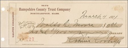 Lot #29 Calvin Coolidge: One penny payment on the