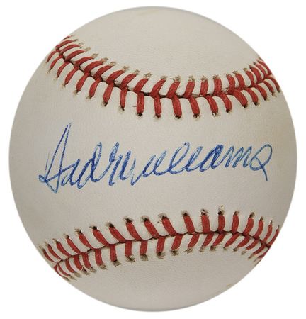 Lot #1322 Ted Williams Ball and Photograph - Image 1
