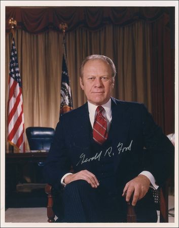 Lot #8 Bush, Carter, and Ford Signed Photograph - Image 3