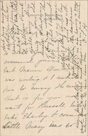 Lot #60 Caroline Harrison: The only First Lady to die in the White House writes on Executive Mansion letterhead from a controversial home - Image 1