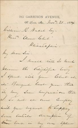 Lot #409 William T. Sherman: Famed Union general and strategist reflects on the eloquent speeches delivered by sailors - Image 1