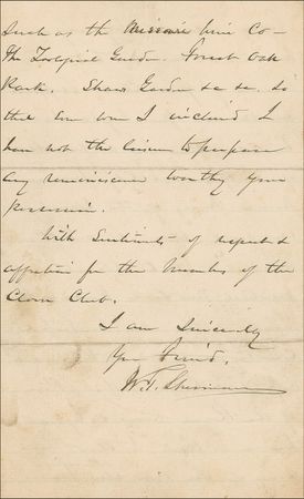 Lot #409 William T. Sherman: Famed Union general and strategist reflects on the eloquent speeches delivered by sailors - Image 4