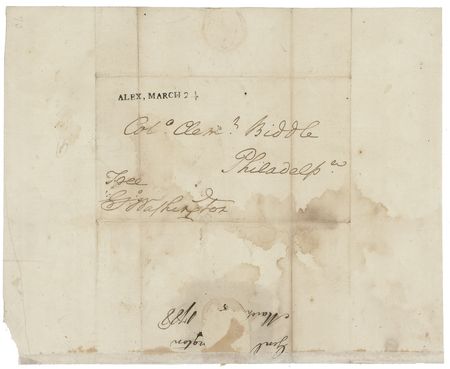Lot #174 George Washington: Full free frank to an officer who served under him at Valley Forge - Image 1