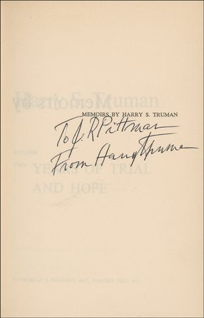 Lot #167 Harry S. Truman Book - Image 1