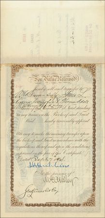 Lot #301 John D. Rockefeller: Scarce ?brown? Standard Oil stock certificate - Image 2
