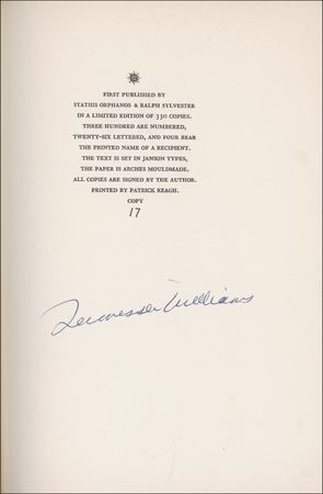 Lot #627 Tennessee Williams Book - Image 1
