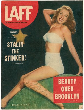 Lot #1053 Marilyn Monroe: Signing as Norma Jeane, the future icon poses on an early magazine cover - Image 1