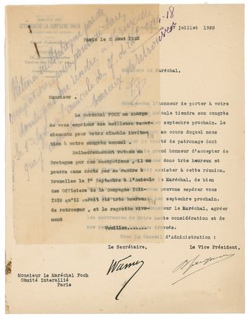 Lot #358 Ferdinand Foch Letters - Image 2