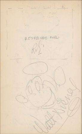 Lot #644 Walt Disney: A seldom-encountered piece of Disneyana: Walt sketches Mickey - Image 1