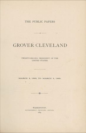 Lot #19 Grover Cleveland: The 22nd President inscribes ?The Public Papers? from his first administration, one year before becoming the 24th President - Image 2