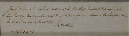 Lot #374 Marquis de Lafayette Handwritten Letter Signed - Image 2