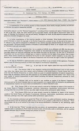 Lot #756 David Crosby Signed Document - Image 1