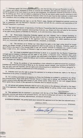 Lot #756 David Crosby Signed Document - Image 2