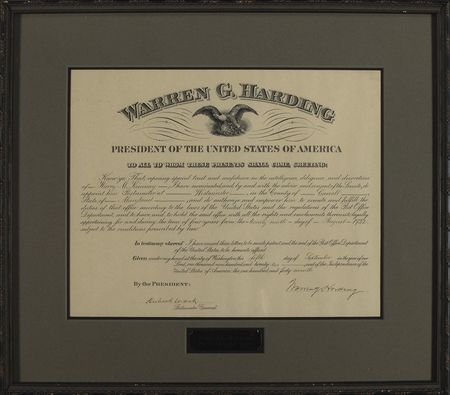 Lot #61 Warren G. Harding Signed Document - Image 1