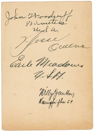 Lot #1284 Jesse Owens and Olympians: Owens and fellow medal-winning teammates sign during the Berlin games - Image 2