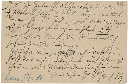 Lot #719 Johannes Brahms: On tour to support his new Symphony No. 3 in F major, the cash-strapped composer requests an advance and offers his publisher an alternate piano arrangement - Image 1