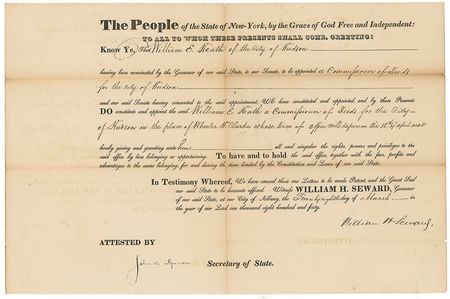 Lot #366 William H. Seward Signed Document - Image 1