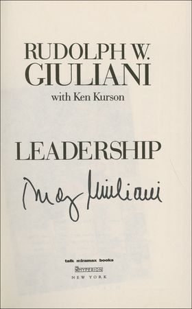 Lot #280 Rudy Giuliani Book - Image 1