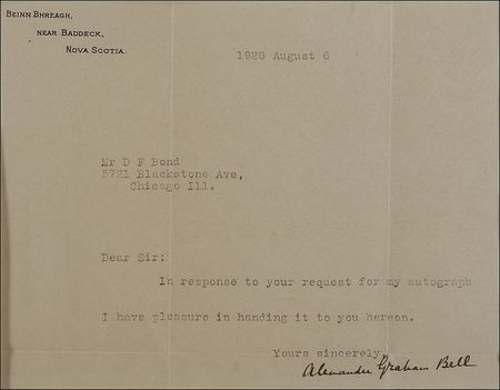 Lot #212 Alexander Graham Bell Typed Letter Signed - Image 2