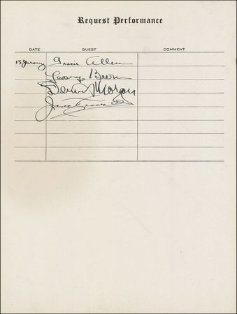 Lot #1104 Request Performance: Hollywood’s great stars, including Rathbone and Bruce, Abbott and Costello, Burns and Allen, Boris Karloff, and Frank Morgan sign at their Request Performance - Image 17