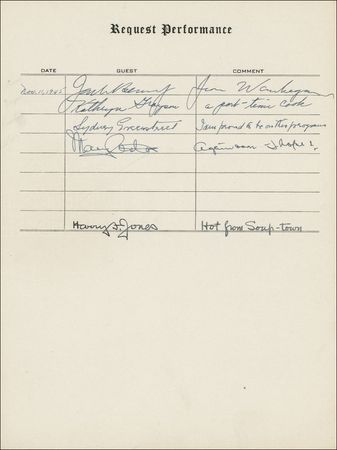 Lot #1104 Request Performance: Hollywood’s great stars, including Rathbone and Bruce, Abbott and Costello, Burns and Allen, Boris Karloff, and Frank Morgan sign at their Request Performance - Image 8