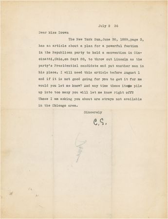 Lot #659 Carl Sandburg: Remarkable insight into the creation of a Pulitzer Prize-winning work on Lincoln - Image 3