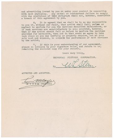 Lot #1066 Louis B. Mayer Signed Document - Image 2