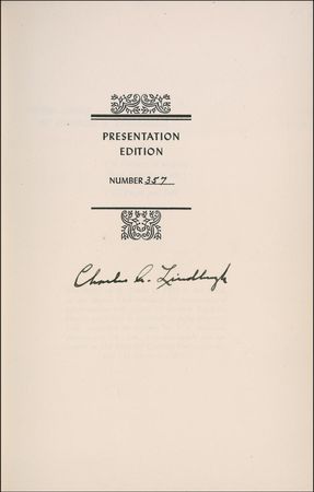 Lot #535 Charles Lindbergh: Shortly after the 25th anniversary of his history-making flight, Lucky Lindy recounts events in a signed volume - Image 1