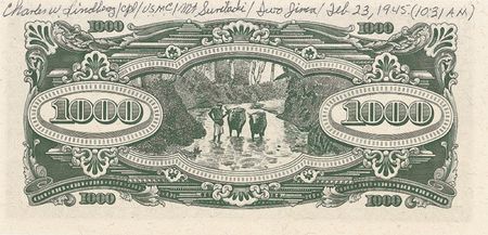 Lot #430 Iwo Jima: Charles W. Lindberg Currency - Image 1